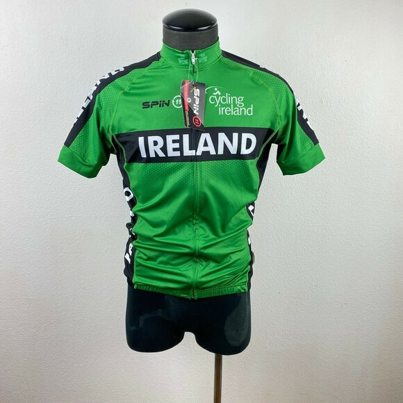 spin Other - Spin 11 Cycling Ireland Bike Shirt Full Zip NWT XL Kelly Green Back Pockets
